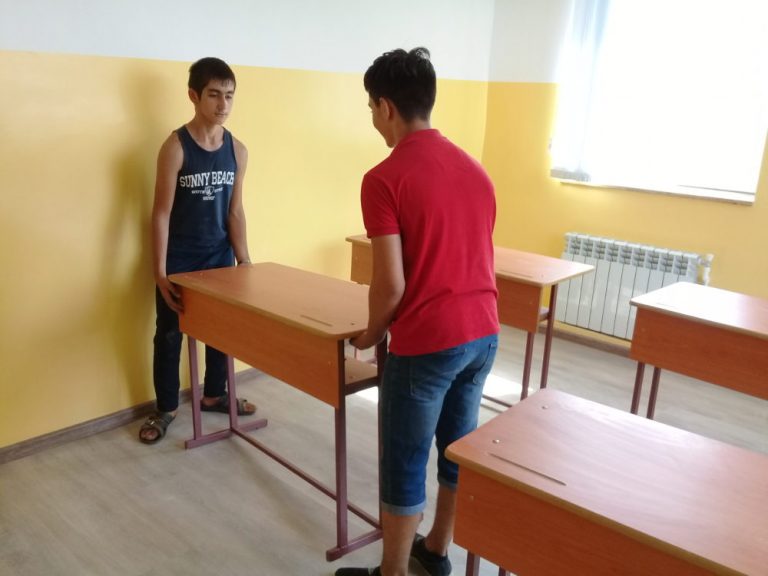 Students helped our team move the new furniture into their renovated classrooms prior to opening day.