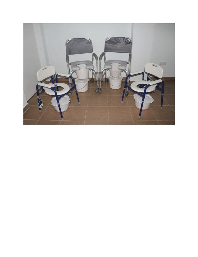Commodes for both younger and older children were requested and shipped.