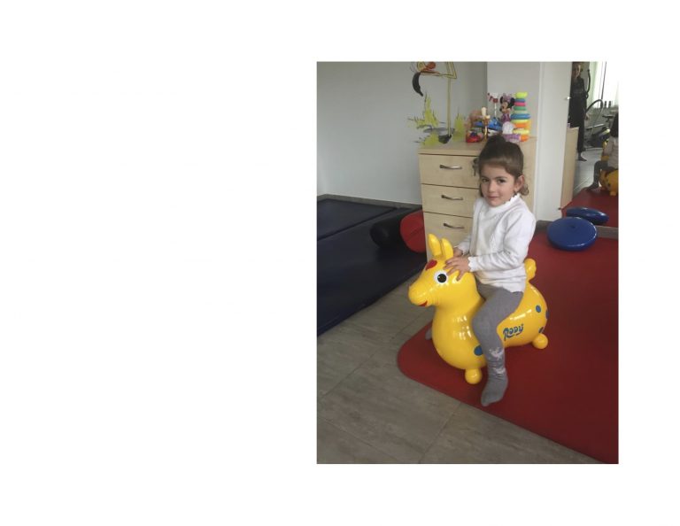 This inflatable ride on toy helps children develop their balance.
