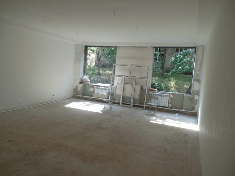 One of the new second floor classrooms at the Zorakan School ready for the windows to be installed.