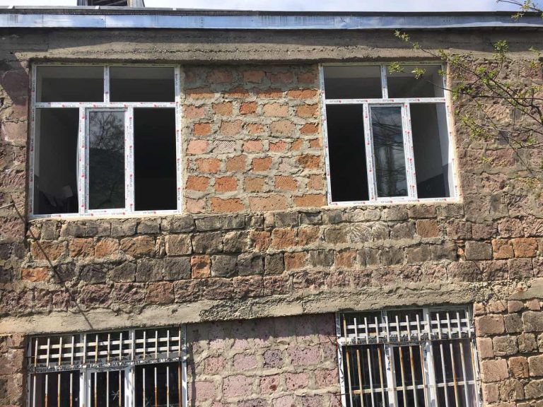 A couple of the new windows installed at the Zorakan village School.