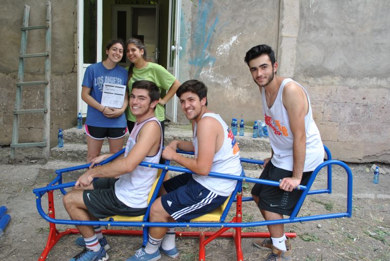 SERVICE Armenia participants taking pride in their accomplishment.