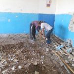 Six local residents were employed to start initial renovation work on the classrooms.