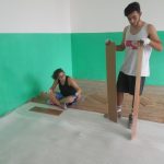The group spent several of their service days completing renovations at the Ljashen Village School.