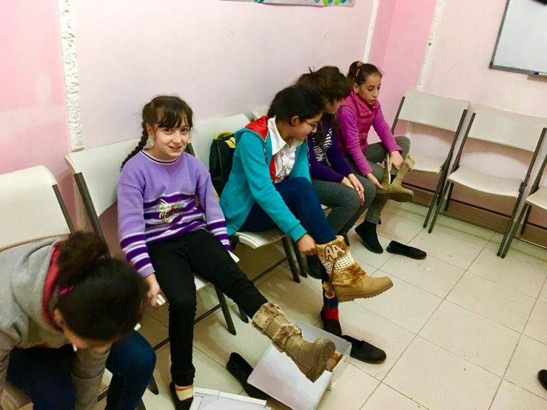 Final winter boot distribution done in Gyumri for the kids attending our Debi Arach Children's Center.
