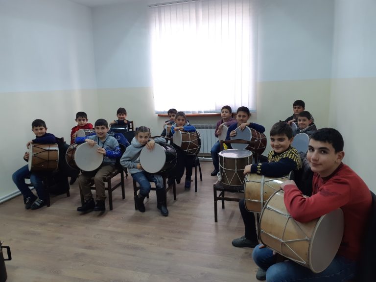 Students very much enjoy their new classrooms at the Talin Music School.