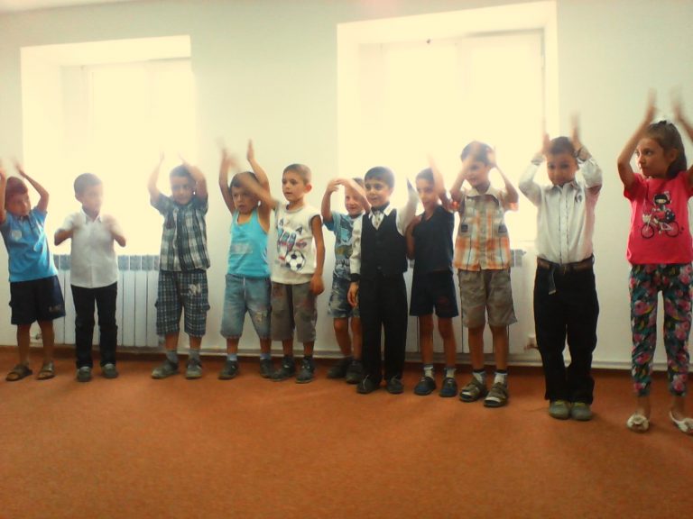 Children excited about their new kindergarten.