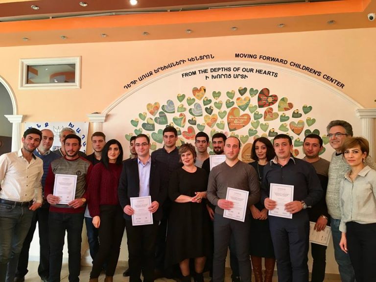The first graduating class of the  vocational training courses for young military veterans.