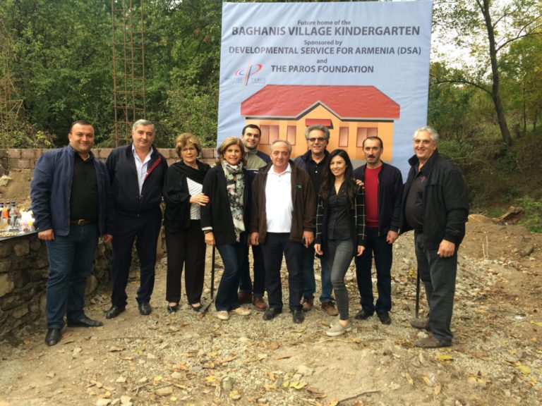 DSA & Paros staff visit the kindergarten site to witness the progress.