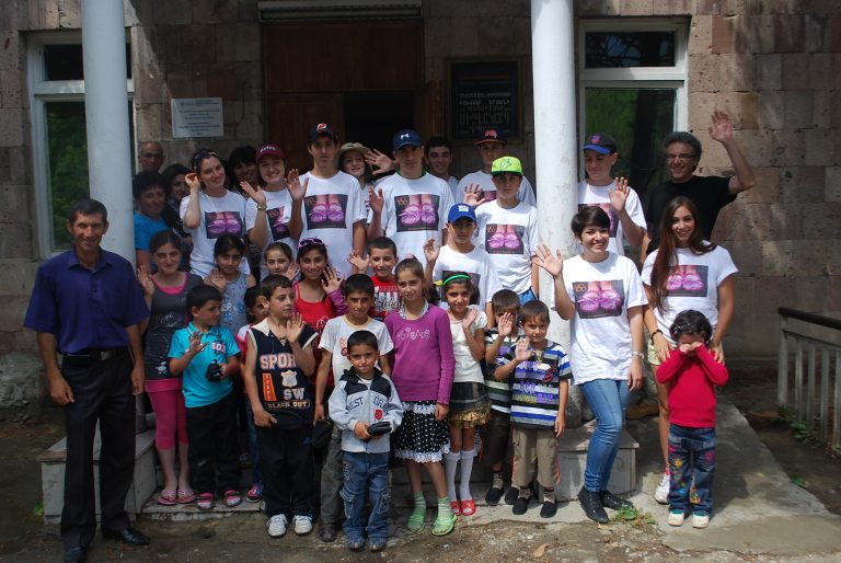 Happy faces & happy feet after a successful distribution in the Tavush region of Armenia with the Dadourian (NY) volunteers.