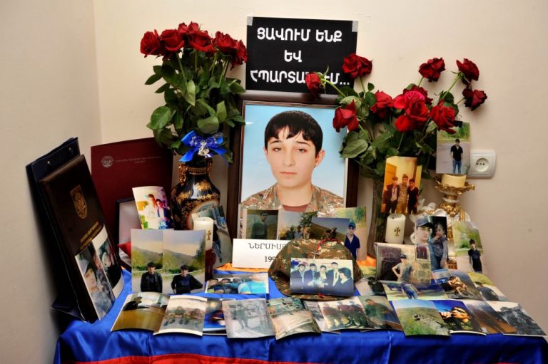 A closer look at the memorial the Nersisyan family put together to honor their son.