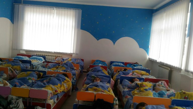 The completed nap room at the Chinari Kindergarten.