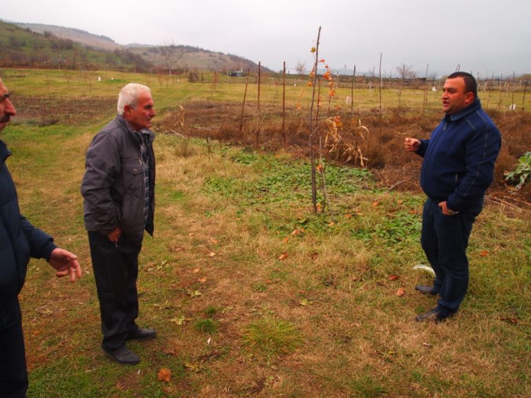 The Paros Team along with the Baghanis mayor met with Vachagan in December of 2017 to follow up on his orchard's progress.