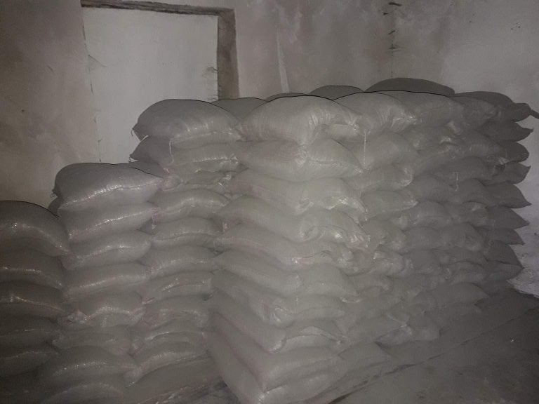 Cement for Mher's barn construction.  Paros is supplying the construction materials and Mher and his family are supplying the labor.