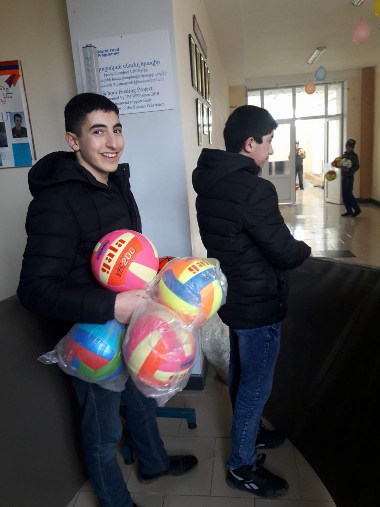 The delivery of new sporting goods was well received by all.