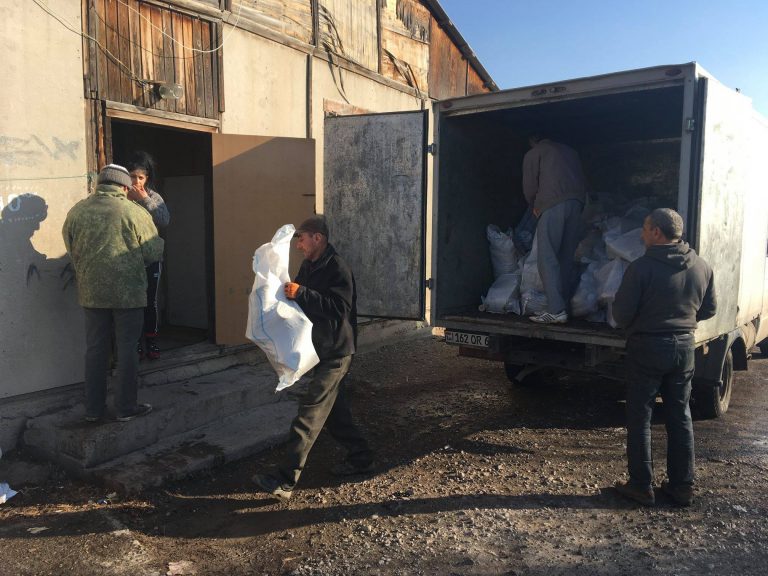 Shirak Center staff began distributions of firewood as the weather turned cold in Gyumri.