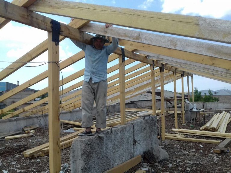 Each board on the roof is bolted into place to offer extra support.