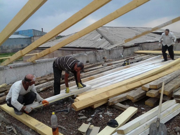 A new wooden structure is fireproofed and then installed by our crew.