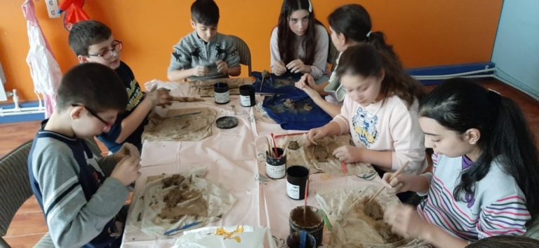 Students at the Ghoghanj Children's Center love ceramics class.