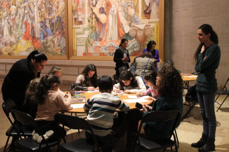 One of many exciting field trips. Students enjoy their day learning and participating in activities at the Cafesjian Center for the Arts in Yerevan.