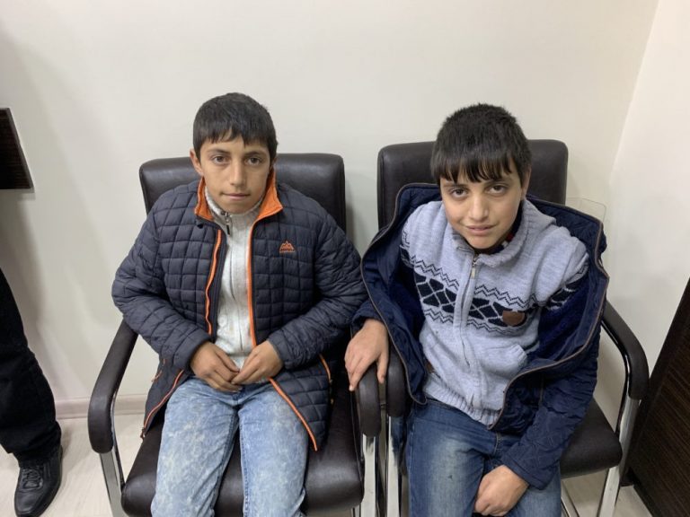 The Yeranosyan boys at the State Notory Office in Yerevan.