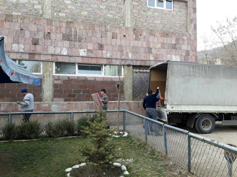 The exterior of the emergency situations building in Nerkin Karmir Aghpyur.