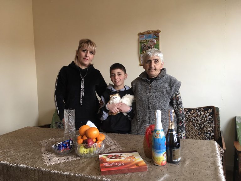 The Galoyan Family in their new apartment!  Congratulations and your fresh 
start.