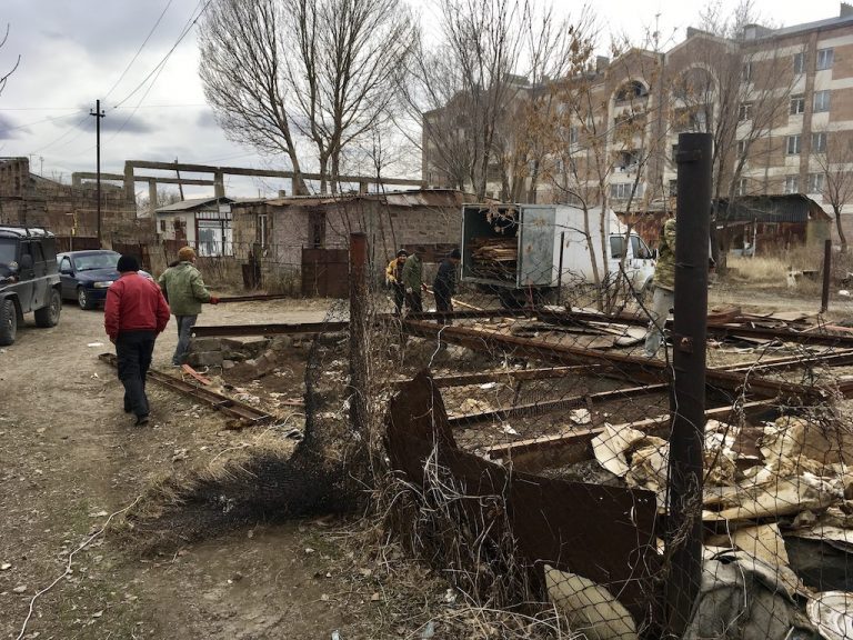 Wood from the Galoyan domik will be used for firewood for other families who are still living in domiks in Gyumri