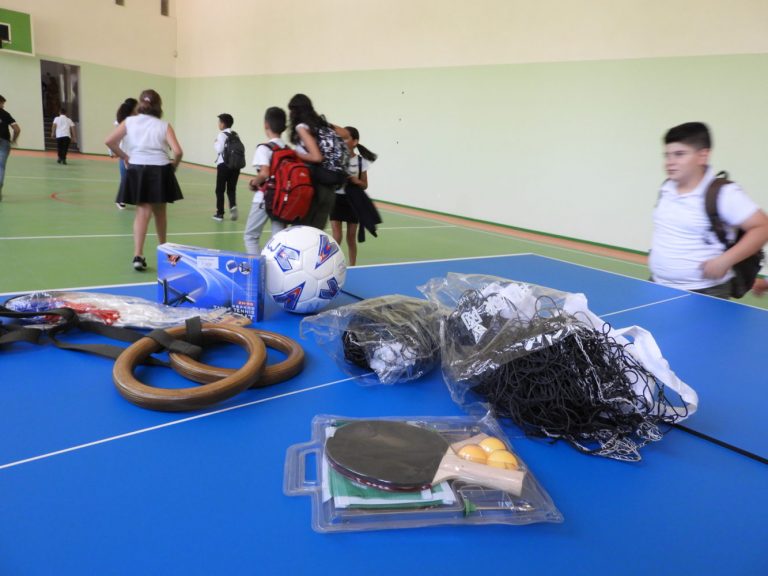 The complete gym renovation was finished with the delivery of new sporting 
goods for the children!