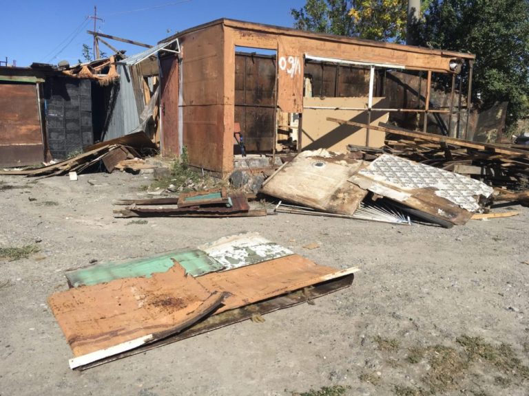 Wood left from the demolition will be distributed to other families in need.