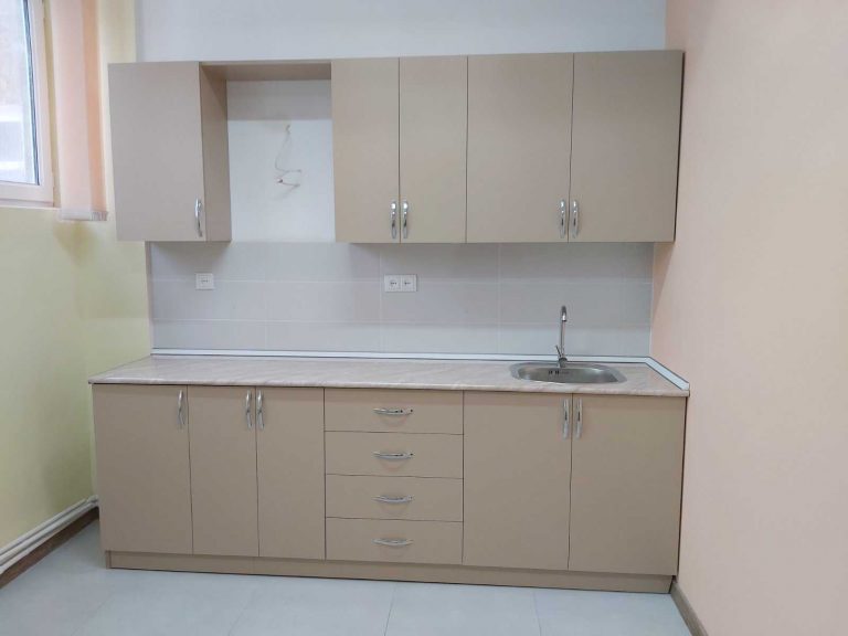 The new kitchenette that will be used by visiting teachers at the school in Nerkin Karmir Aghbyur is almost finished.