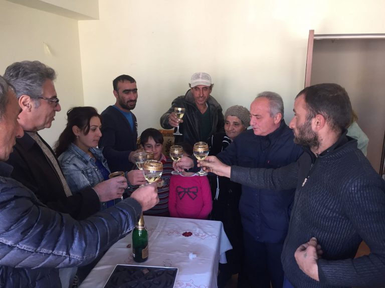 Cheers to a new beginning for the Tovamasyan family.
