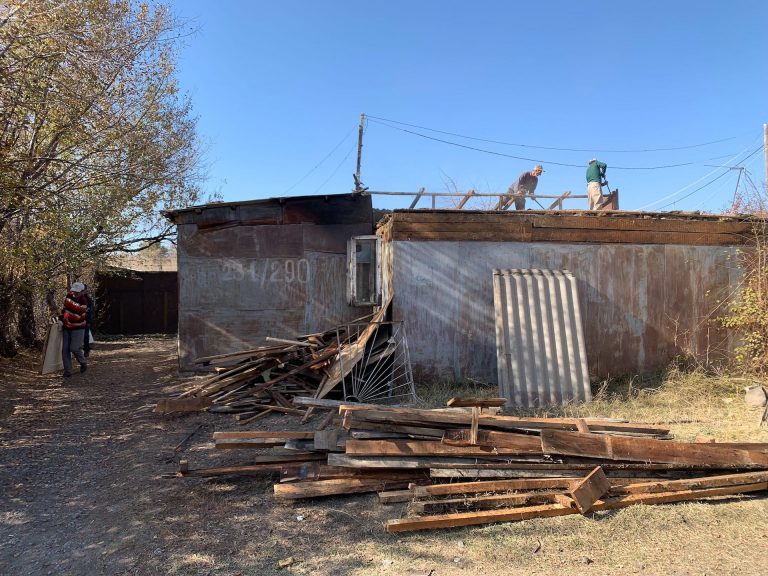 Once demolished, materials will be recycled and wood given to other families to burn for heating and cooking.