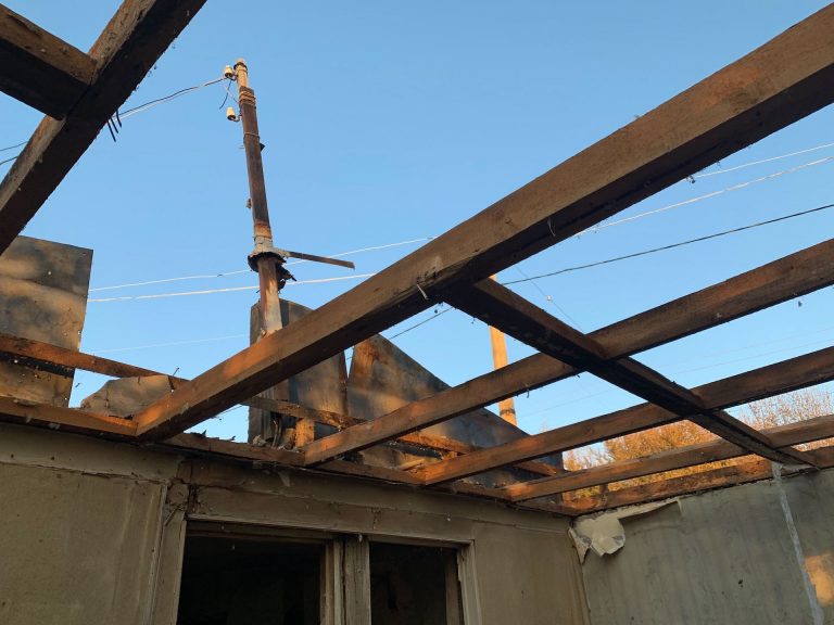 Our Shirak Center partners immediately begin demolition on the Tovamasyan family's old domik.