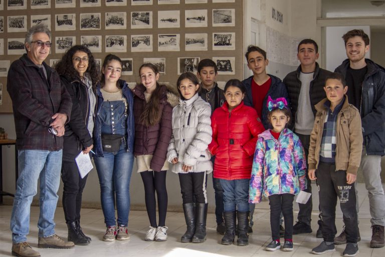 Paros staff and students following a recycling pick up.