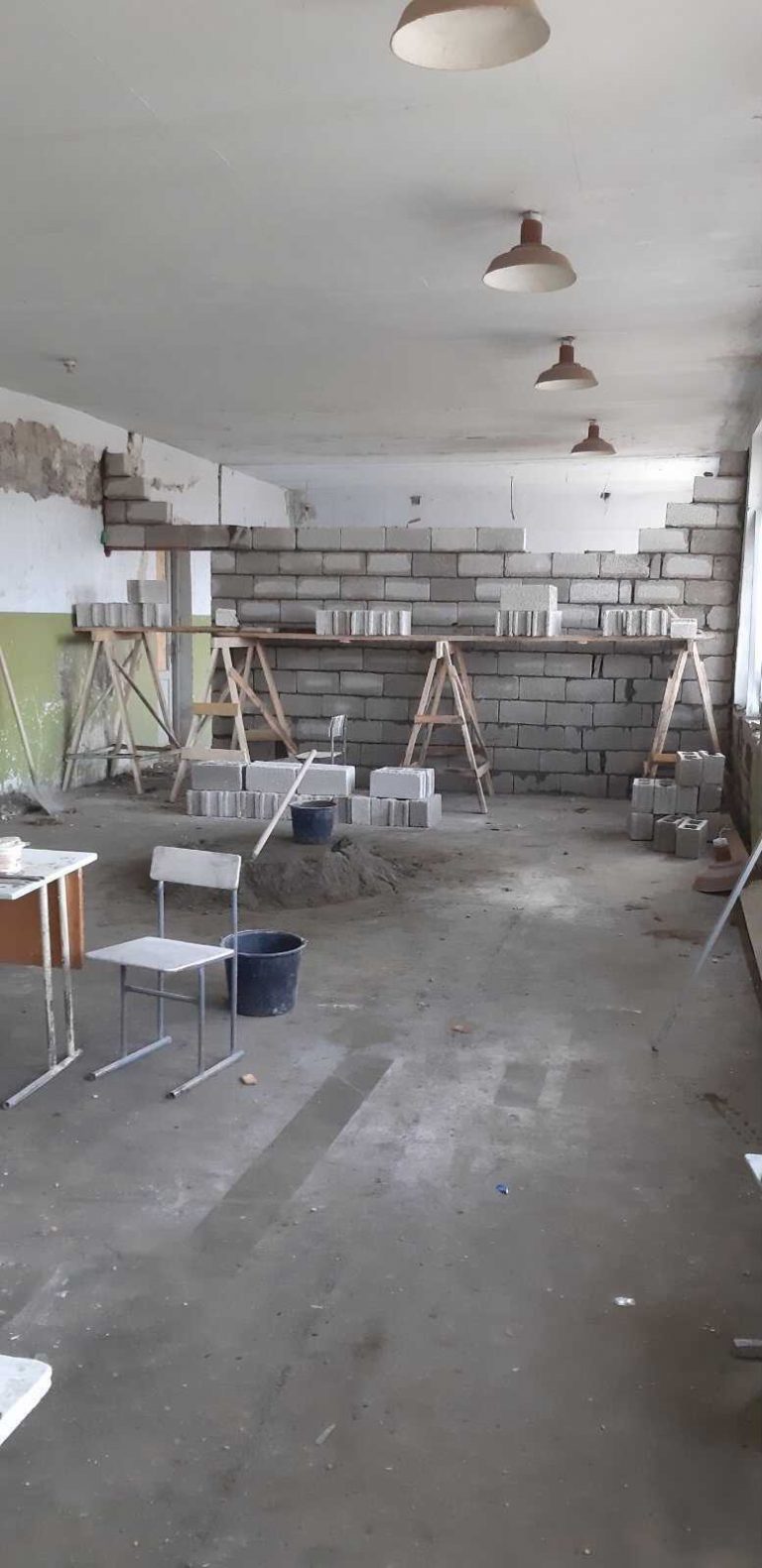 Failing walls at the kindergarten in Artsvabert were rebuilt and reconfigured to better serve the two new groups of students.