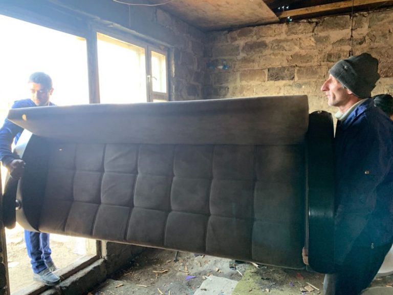 Vachik and our friends from the Shirak Center begin the move to their new home.