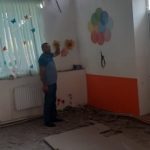 Damage inside the kindergarten in Aygepar resulting from Azeri aggression.