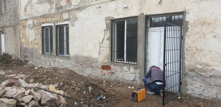 Utilities were brought to the building and new doors and windows, along with security bars were installed.