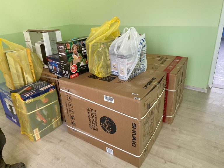 New appliances and kitchen equipment ready to be installed.