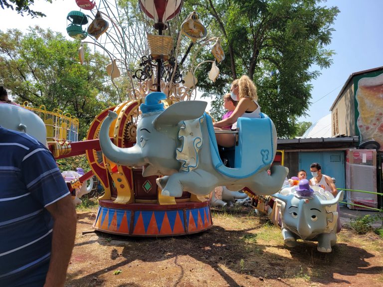 SERVICE participant with a partner on a ride.